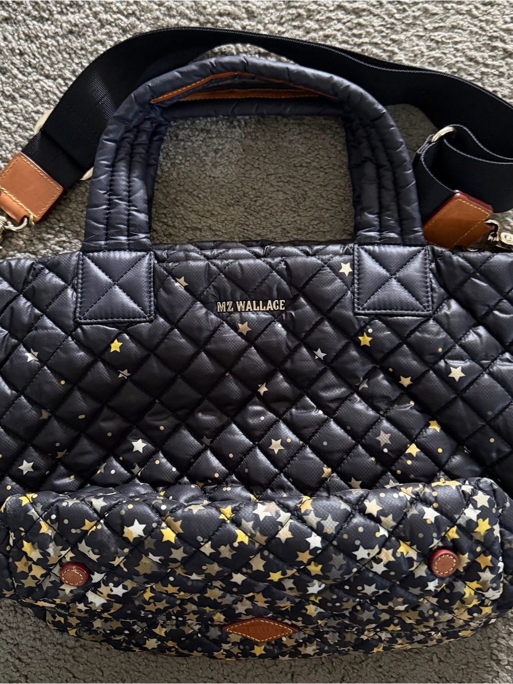 MZ Wallace Small Metro Tote Deluxe Ombre Stars - Black